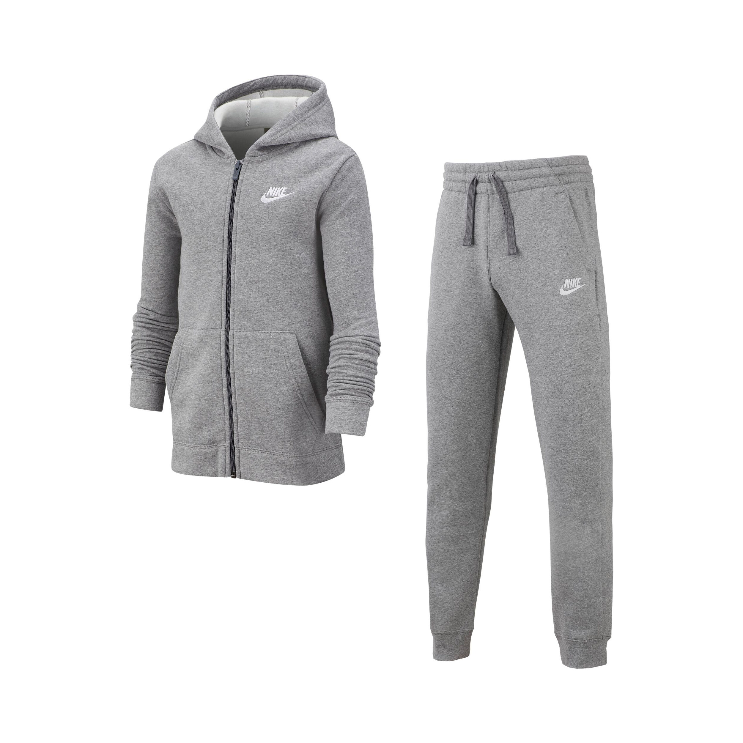 grey and white nike joggers